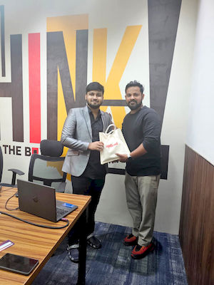 upGrad Nagpur office - student and parents with the counselling team after their study abroad session